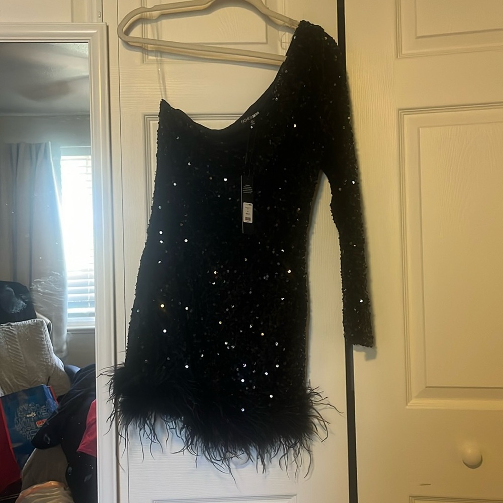 NWT Black Sequin Cocktail Dress